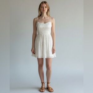 Band of Gypsy cream ethereal bridal embroidery sleeveless dress size extra large